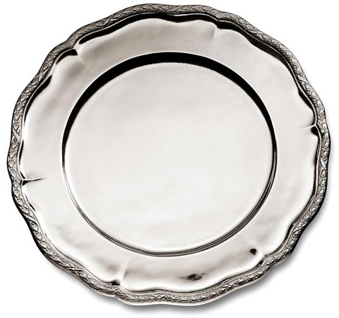 Подстановочная тарелка, серый, олова, cm Ø 32