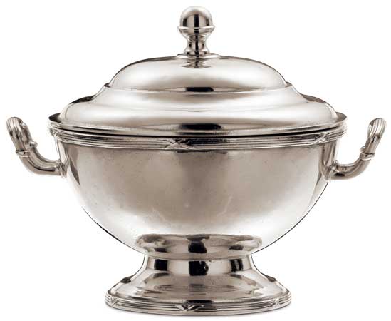 Tureen, gri, Cositor, cm 17 x h 17 x lt 1