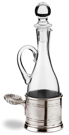 Oil cruer, grey, Pewter and lead-free Crystal glass, cm Ø6,5xh17,5  cl 21