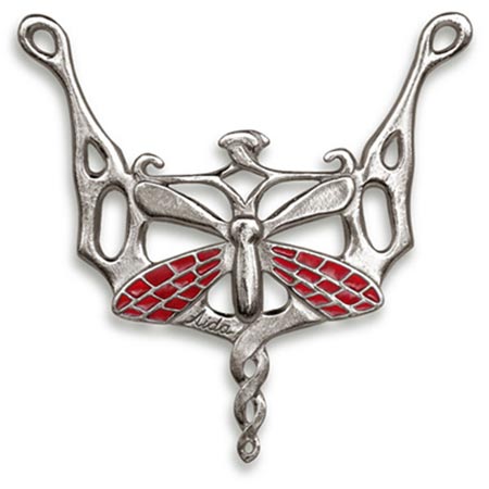 Pendant - siam, gri și roșu, Cositor / Britannia Metal, cm 8 x 8