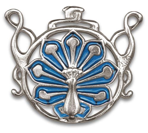 Anheng - sapphire, grå og blå, Tinn / Britannia Metal, cm 6,5 x 6,5