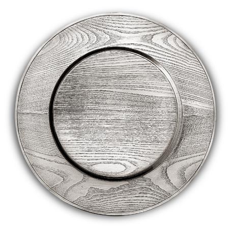 Piatto segnaposto, grigio, Metallo (Peltro), cm Ø32