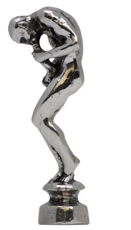 Erotic sculpture - solitary man, grey, Pewter, cm 8
