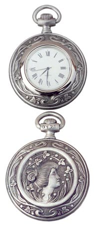 Reloj de bolsillo, gris, Estaño / Britannia Metal, cm 6,5