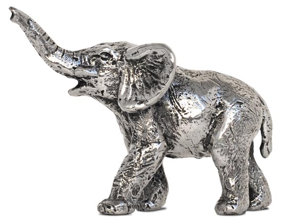 Figurine - elefant, grå, Tinn, cm 9