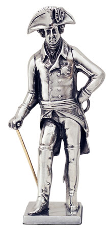 Frederick the Great with sword and rod figurine, grå, Tinn, cm h 14,5