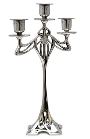 Chandelier 3 branches - Eiffel, gris, étain / Britannia Metal, cm h 33