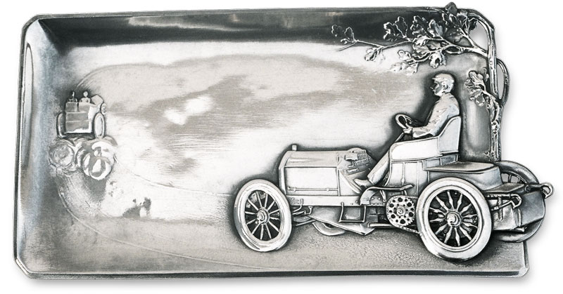 Vide poche - voiture, gris, étain / Britannia Metal, cm 23 x12