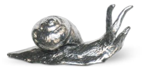 Statuetta - lumaca, grigio, Metallo (Peltro), cm xxx