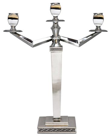 Three-flames candelabra, grey, Pewter / Britannia Metal, cm 32x h 40