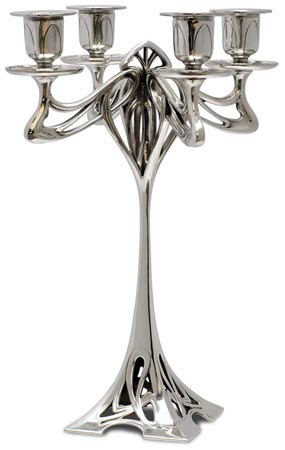 Fl candelabra no flowers, gri, Cositor / Britannia Metal, cm h 29,5