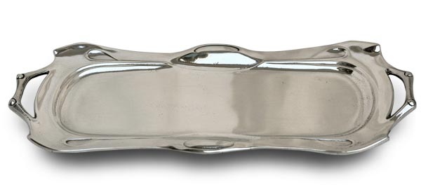 Plateau de service, gris, étain / Britannia Metal, cm 26,5 x 11,5