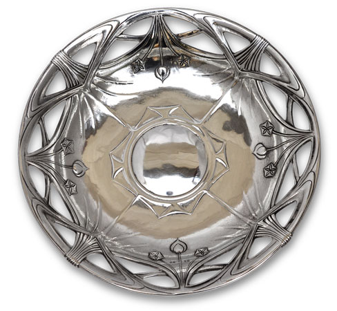 Round bowl - celtic, grey, Pewter / Britannia Metal, cm Ø 23