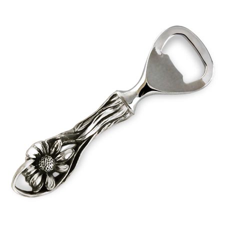 Apribottiglia forgiato - margherita, grigio, Metallo (Peltro) / Britannia Metal e Acciaio inox, cm 12,5