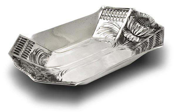 Vide poche - protea royale, gris, étain / Britannia Metal, cm 29,5x18