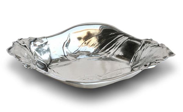 Coupe a fruit - tulipes, gris, étain / Britannia Metal, cm 29.5 x 18