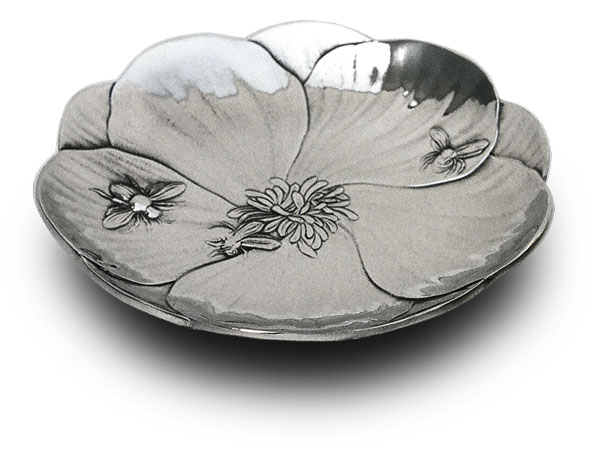 Little tray - honey bees, grey, Pewter / Britannia Metal, cm 15