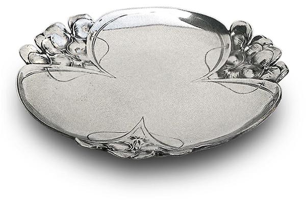 Little tray - viola, grey, Pewter / Britannia Metal, cm Ø 18