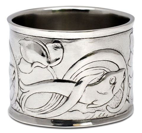 Napkin ring - fish, grey, Pewter / Britannia Metal, cm Ø 5