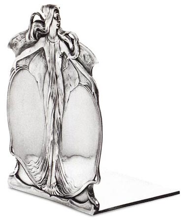 Bookend - butterfly lady, grey, Pewter / Britannia Metal, cm 14 x 17,5