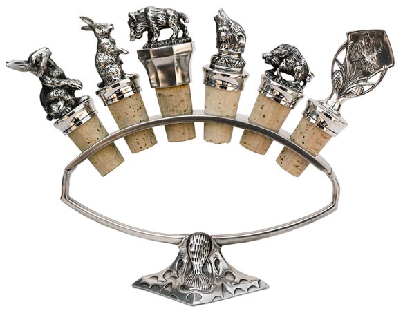 Porte de bouchons, gris, étain / Britannia Metal, cm 17,5 x 11,5