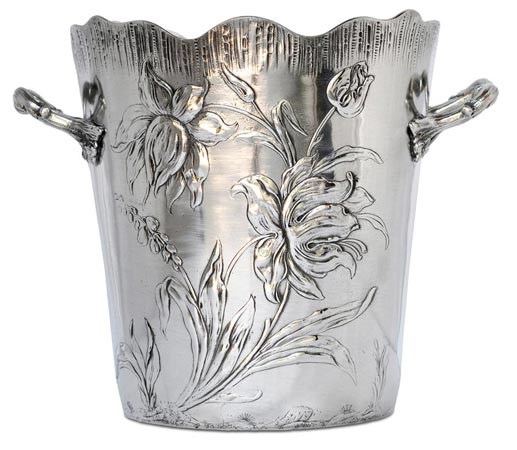 Champagne bucket, grey, Pewter / Britannia Metal, cm Ø 20x h 21,5