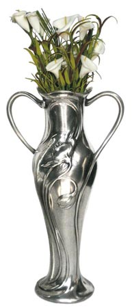 Vaso con manici - papaveri, grigio, Metallo (Peltro) / Britannia Metal, cm h 29