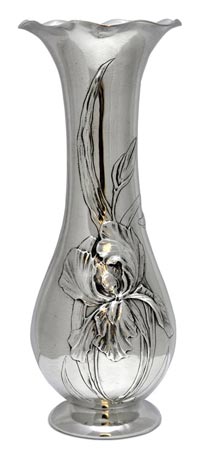 Pot de fleurs - iris, gris, étain / Britannia Metal, cm h 35