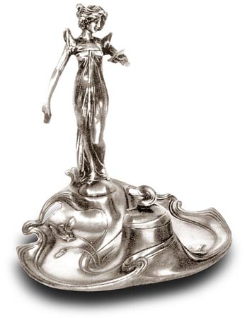 Inkstand, grey, Pewter / Britannia Metal, cm 17 x 17 x h 19