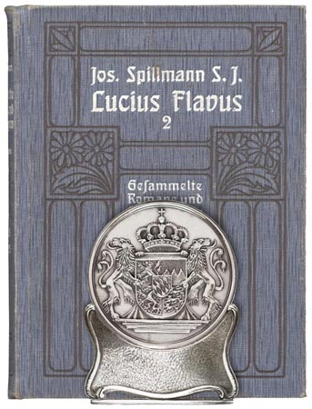 Reggilibro - stemma della Baviera, grigio, Metallo (Peltro) / Britannia Metal, cm 10,5 x 13,5