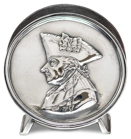 Porte serviette - Frédéric II de Prusse, gris, étain / Britannia Metal, cm 10,5