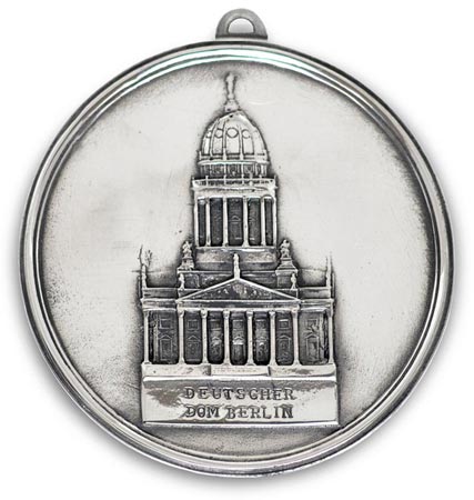 Medallion - berlin cathedral, grey, Pewter / Britannia Metal, cm 10,5
