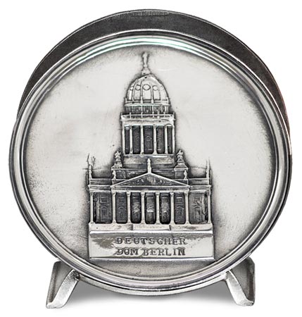 Serviette holder - berlin cathedral, grey, Pewter / Britannia Metal, cm 10,5