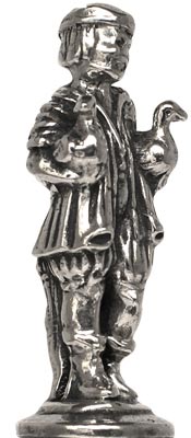Nuremberg goose man figurine, grey, Pewter, cm h 4,7