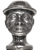 Estatuilla - cabeza de moro, gris, Estaño / Britannia Metal, cm h 2,5