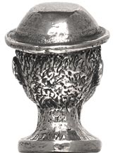Moorish head statuette, grey, Pewter / Britannia Metal, cm h 2,5