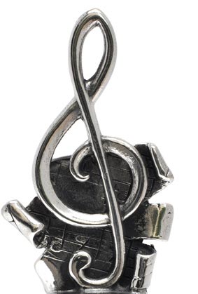 Statuetta - chiave di violino, grigio, Metallo (Peltro), cm h 6