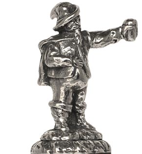 Musketeer figurine, grey, Pewter / Britannia Metal, cm h 3,7