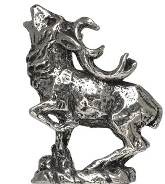 Statuette - hjort, grå, Tinn, cm h 4,2