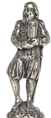 Kleine Figur - Kreuzfahrer, Grau, Zinn / Britannia Metal, cm h 6