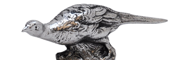 Pheasant, серый, олова / Britannia Metal, cm h 2,2