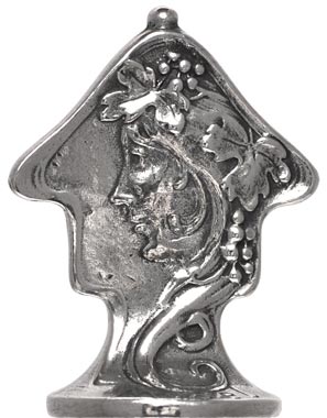 Metall Skulptur - Vater Rhein und Mutter Mosel, Grau, Zinn, cm h 4,4