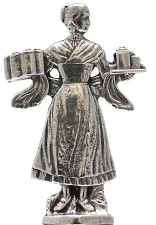 Statuette - serveuse - WMF, gris, étain, cm 0