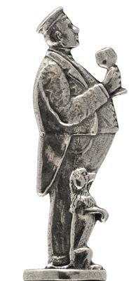 Statuetta - uomo con bicchiere - WMF, grigio, Metallo (Peltro) / Britannia Metal, cm h 5,9