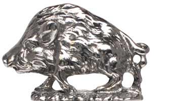 Statuetta - cinghiale, grigio, Metallo (Peltro), cm h 2,4