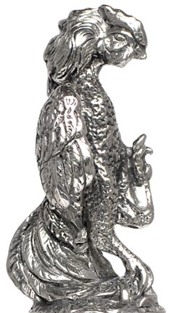 Cock statuette, grey, Pewter / Britannia Metal, cm h 5,8