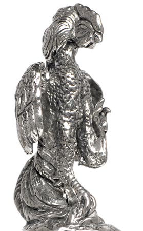 Cock statuette, grey, Pewter / Britannia Metal, cm h 5,8