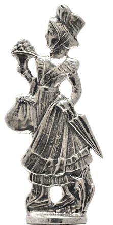 Walking woman statuette, grey, Pewter, cm h 6,6