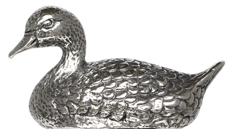 Figurine - canard, gris, étain, cm h 2,9