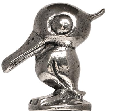 Estatuilla - patito, gris, Estaño / Britannia Metal, cm h 4,5